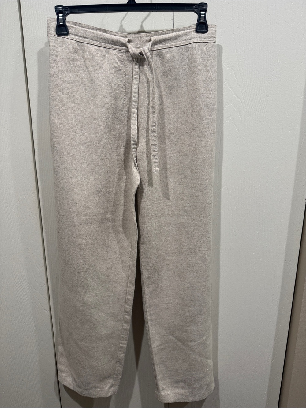Jones Wear Sport Knit Drawstring Linen Pants Elastic Back Waist Lt Taupe MEDIUM